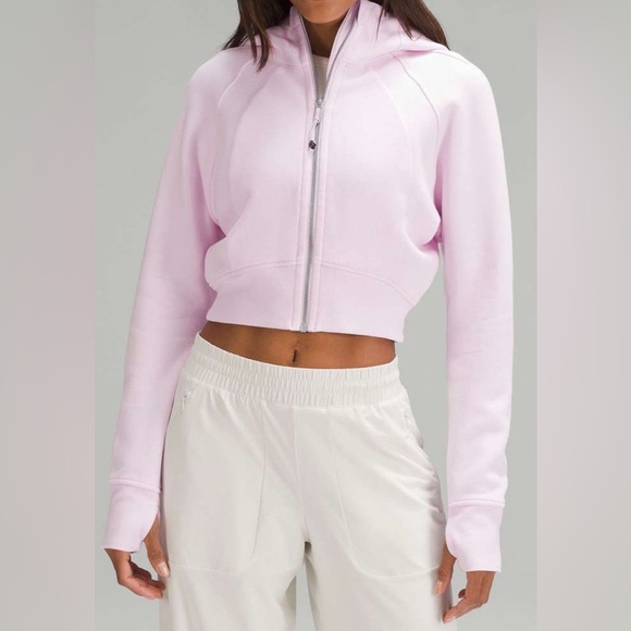 NWOT Lululemon Scuba Full-Zip Cropped Hoodie Meadowsweet Pink - Picture 1 of 5